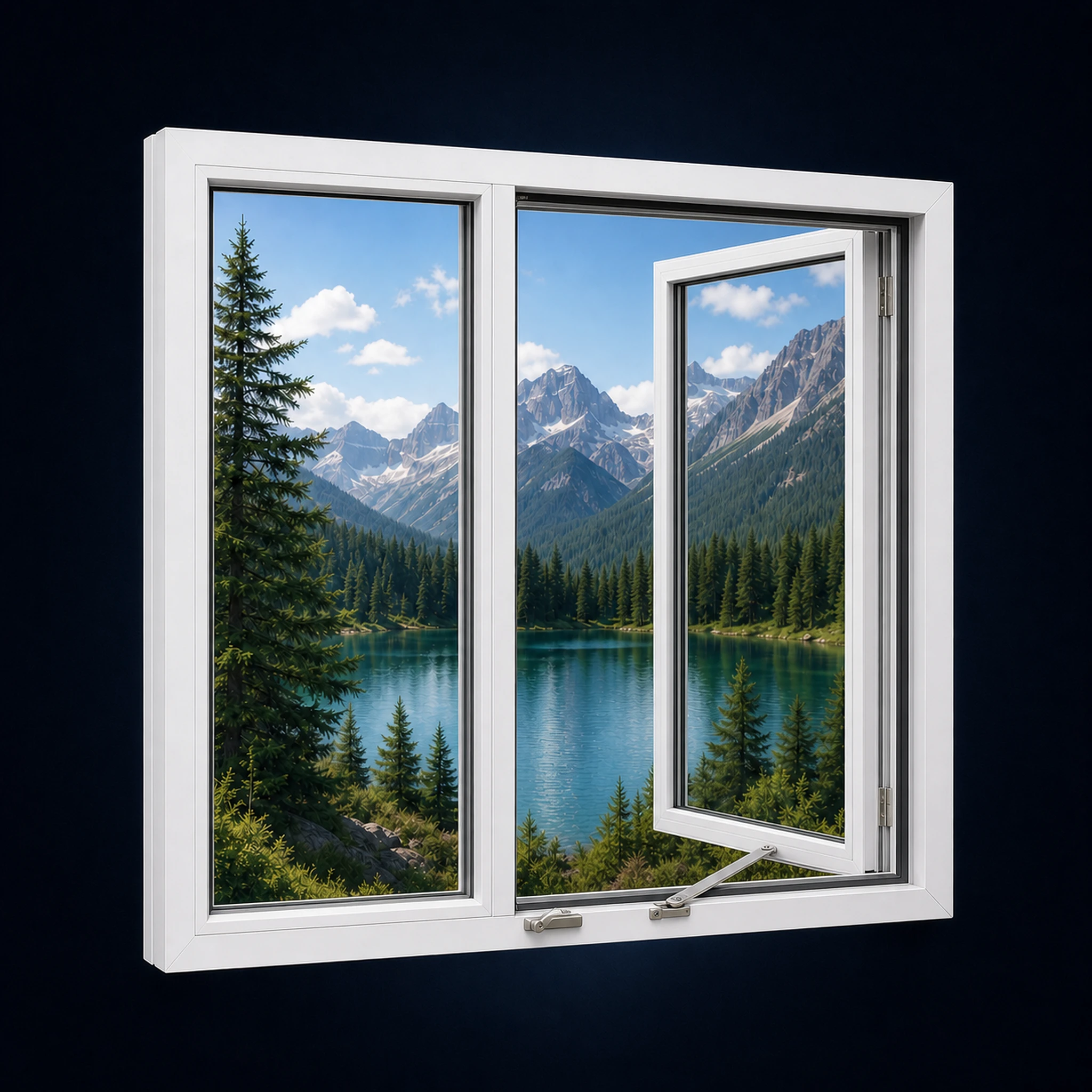 Casement window opening outward